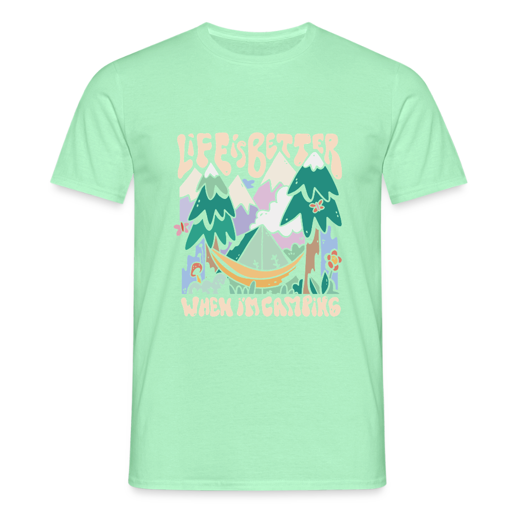 T-shirt Homme – Life is Better When I’m Camping - REF00016 - vert menthe