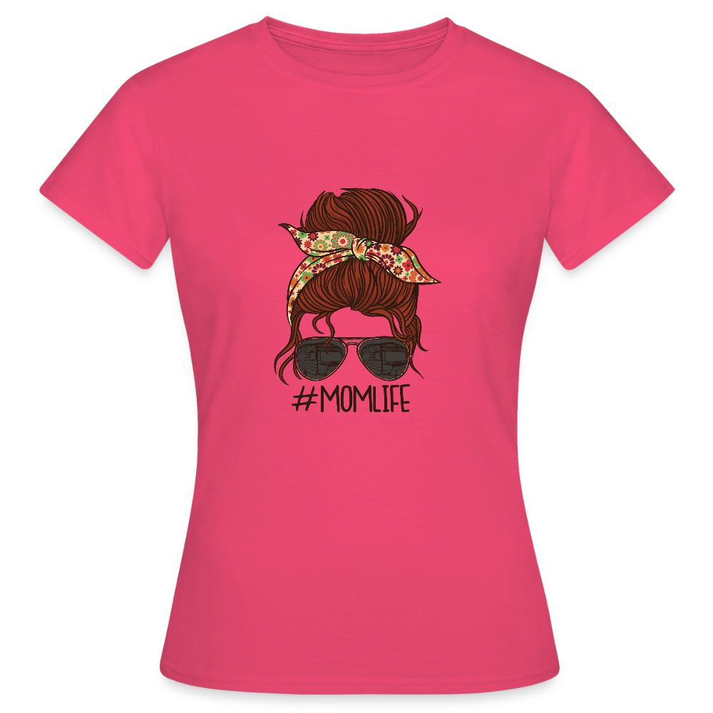 T-shirt Femme “#MomLife” – Humour, Style & Caféine | UNiKtee REF00050 - rose azalée