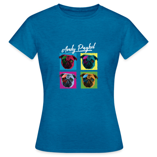 T-shirt Femme “Andy Pughol” – Style Pop Art & Fun | REF00069 - bleu saphir antique chiné