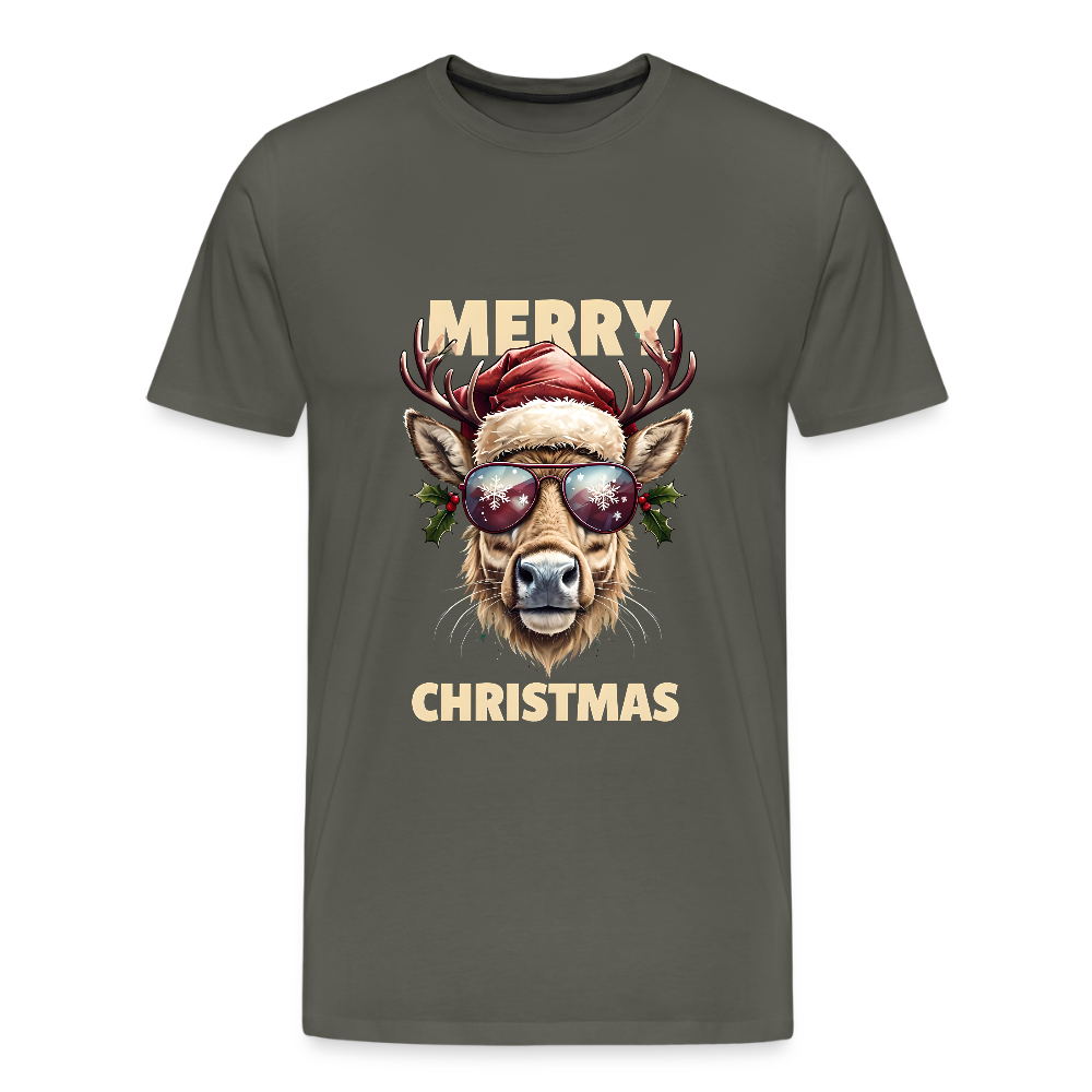 🦌 T-shirt Premium Bio “Merry Christmas” – Style & Esprit Festif | UNiKtee REF00071 - asphalte