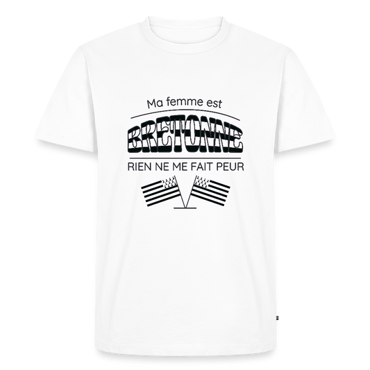 T-shirt Homme “Ma femme est bretonne” – Humour & Fierté Bretonne | UNiKtee REF00072 - blanc