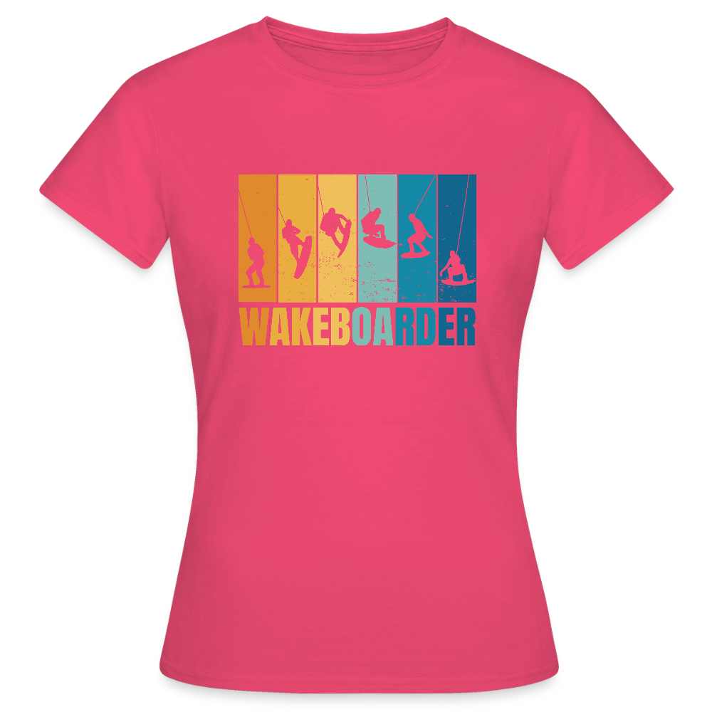 T-shirt Femme – Wakeboarder Vintage - REF00006 - rose azalée