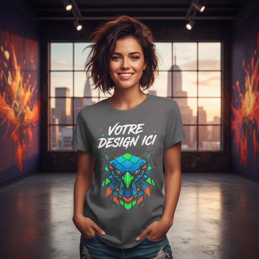 T-Shirt Premium Femme Personnalisé – 100% Coton (Logo, Texte, Visuel)