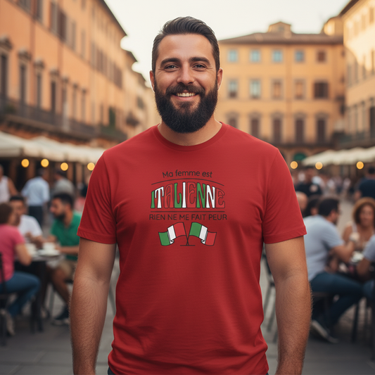 T-shirt Homme “Ma femme est italienne” – Humour & Fierté | UNiKtee REF00074