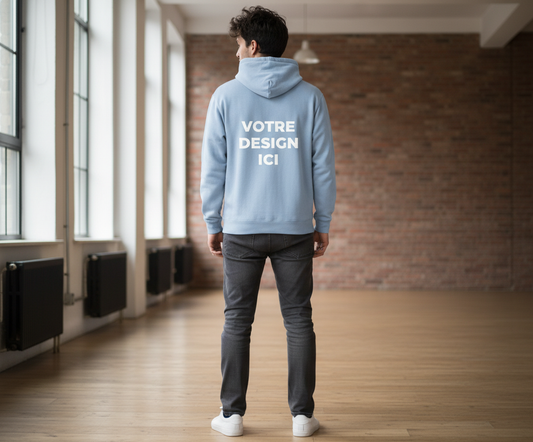 Sweat à capuche homme personnalisable – confort épais & look clean