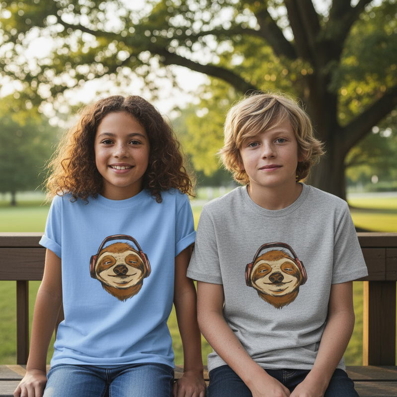 🦥 T-shirt Ado “Sloth Vibes” – Détente & Style Cool | UNiKtee REF00045