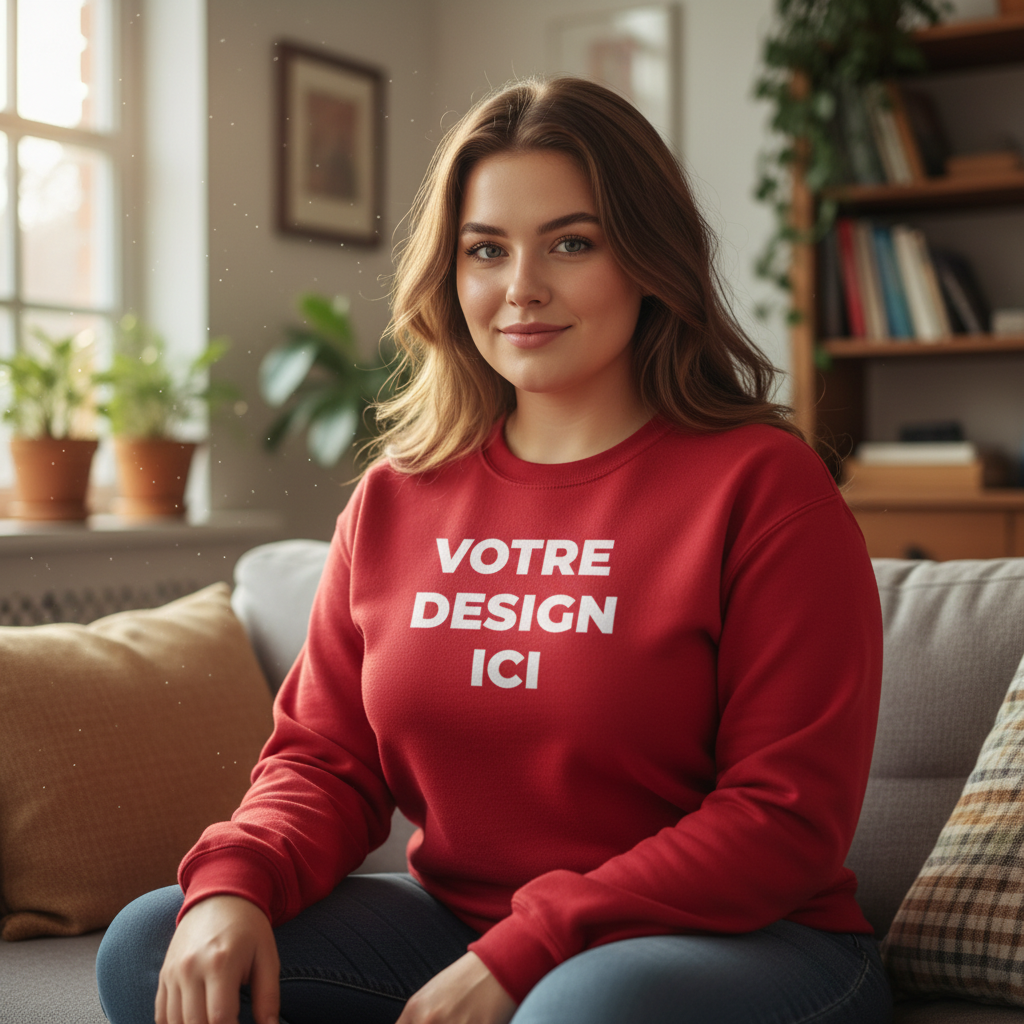 Pull col rond femme personnalisable – confort premium & style intemporel