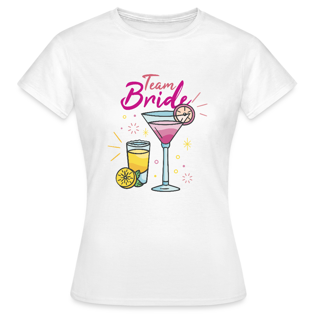 T-shirt Femme “Team Bride” – EVJF, Fête de Mariage & Soirée de Mariée | REF00061 - blanc