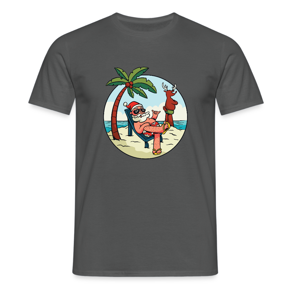 🎅 T-shirt Homme “Santa Chill” – Vacances, Soleil & Style | UNiKtee REF00042 - charbon