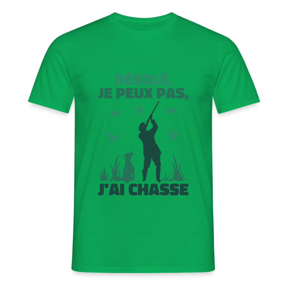 T-shirt Homme – Je peux pas, j’ai chasse - REF00015 - vert