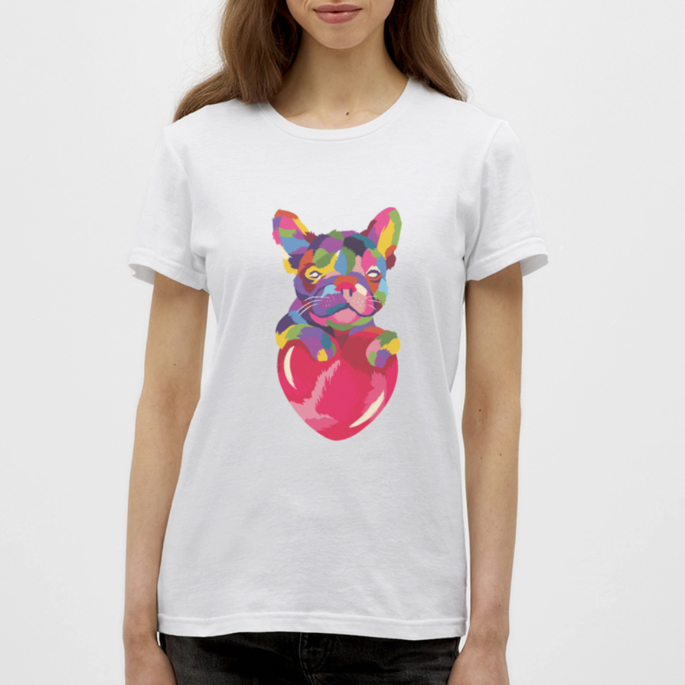 T-shirt Femme Bulldog Love - REF00004 - blanc