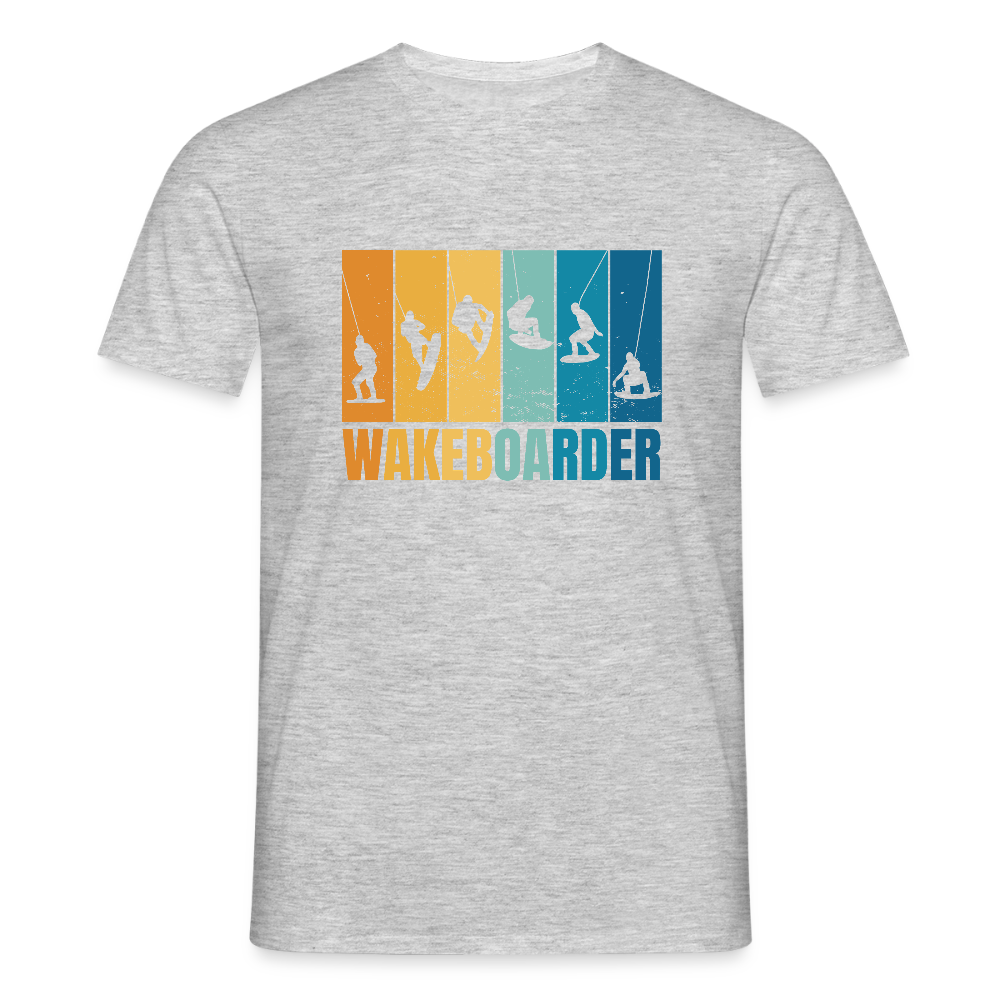 T-shirt Homme – Wakeboarder Vintage - REF00006 - gris chiné