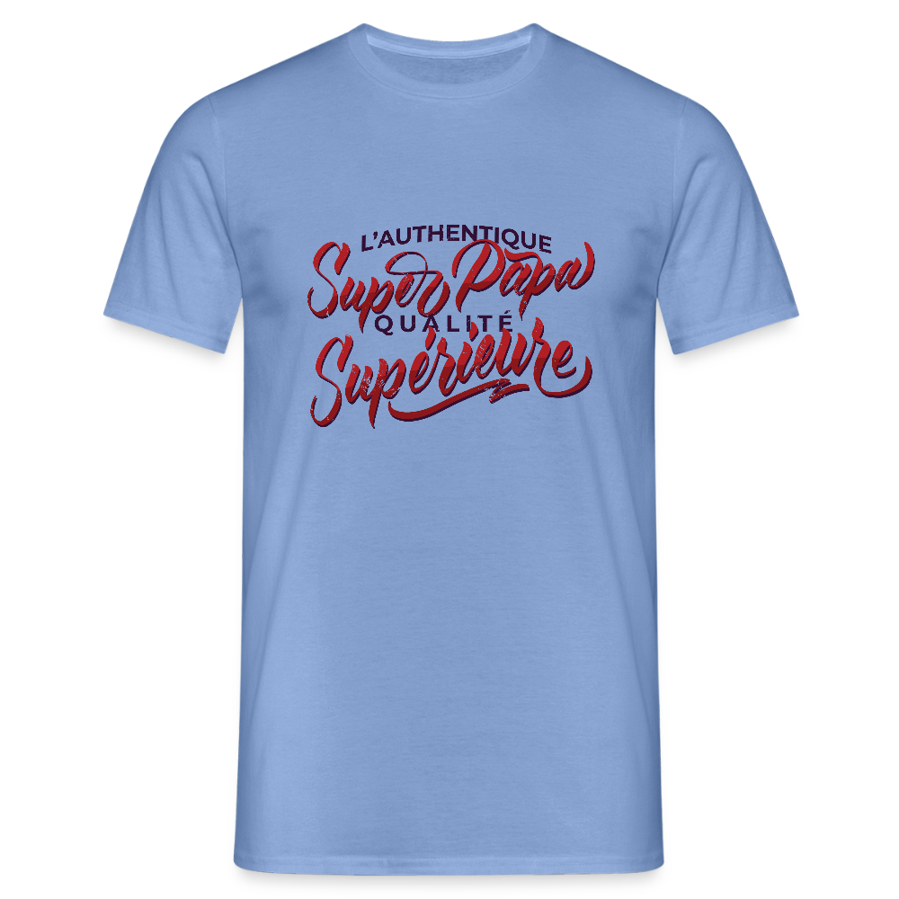 T-shirt Homme “Super Papa – Qualité Supérieure” | UNiKtee REF00036 - carolina blue