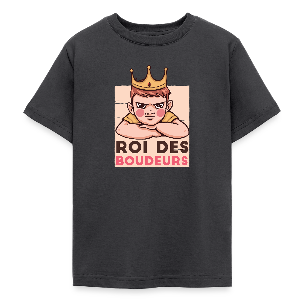 )  👑 T-shirt Ado “Roi des Boudeurs” – Attitude & Style Unique | UNiKtee - REF00029 - charbon