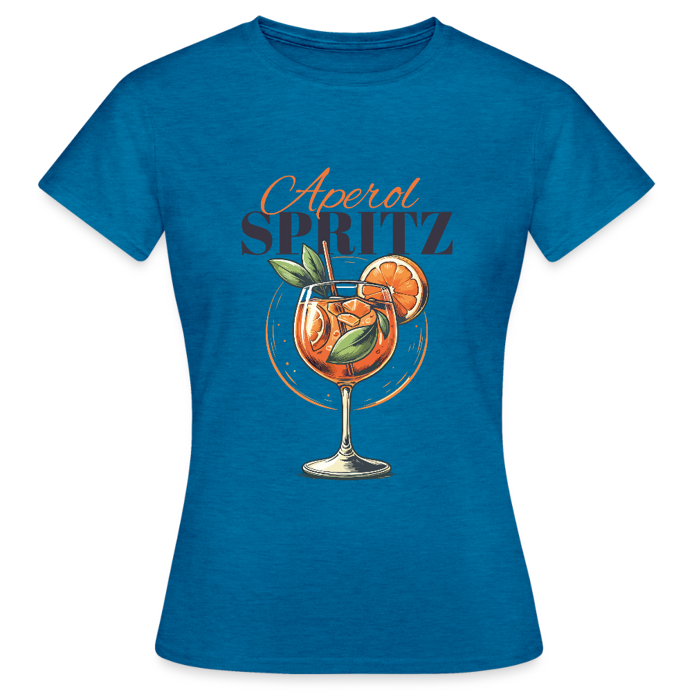 T-shirt Femme – Aperol Spritz - REF00008 - bleu saphir antique chiné