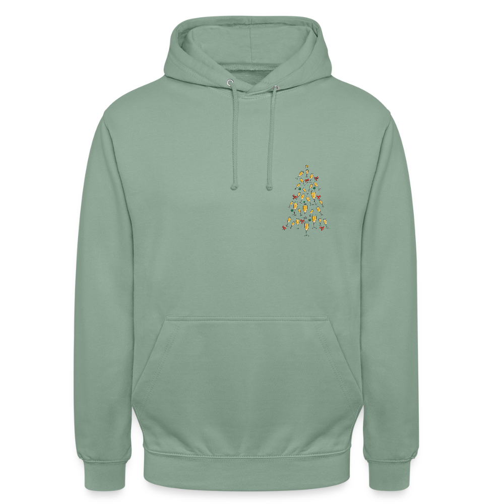 Sweat à Capuche Unisexe “Arbre de Noël Doré” – Design Festif & Style Streetwear | REF00057 - vert-de-gris