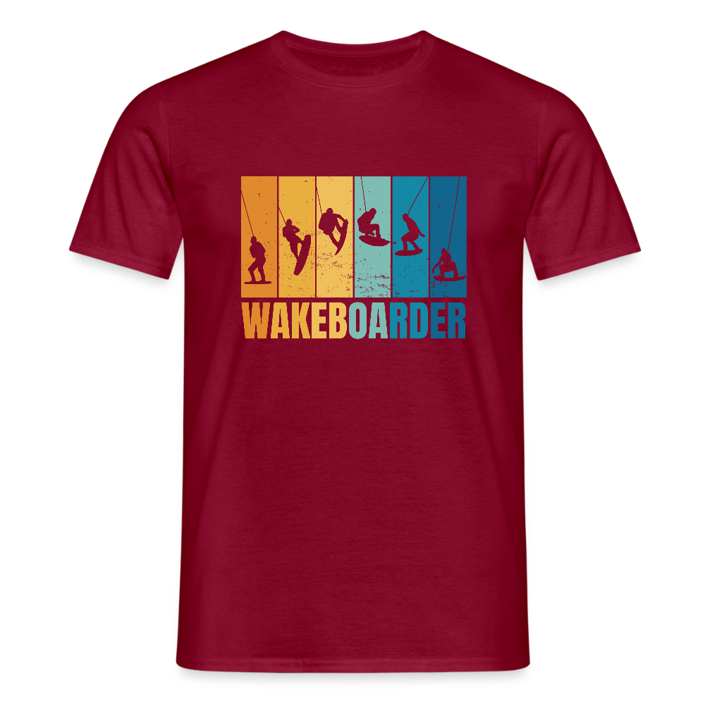 T-shirt Homme – Wakeboarder Vintage - REF00006 - rouge brique
