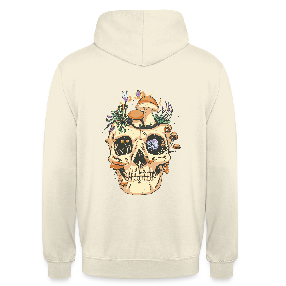 Sweat à Capuche Unisexe “Forest Skull” – Crâne Bohème & Nature Sauvage | REF00060 - vanille