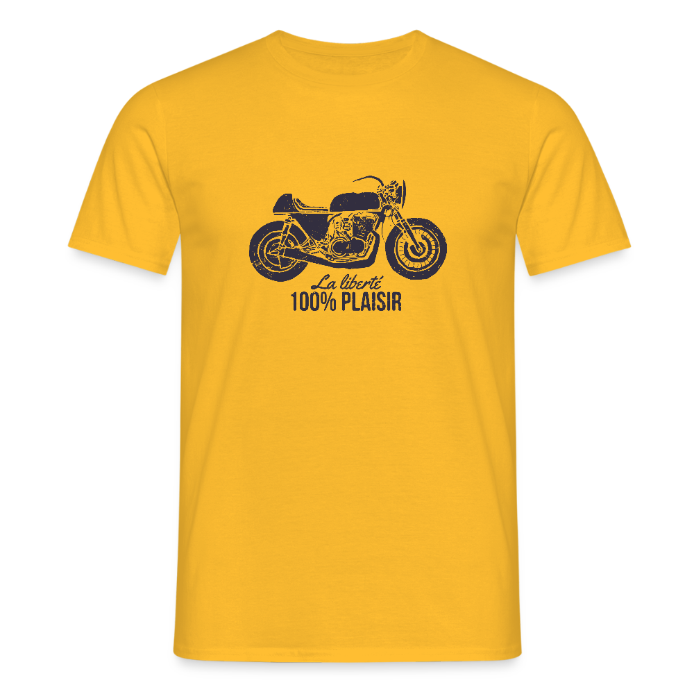 T-shirt Homme – La Liberté 100% Plaisir - REF 00013 - jaune