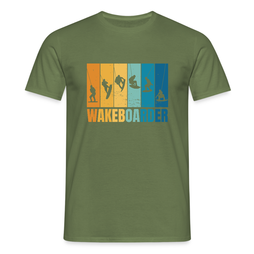 T-shirt Homme – Wakeboarder Vintage - REF00006 - vert militaire