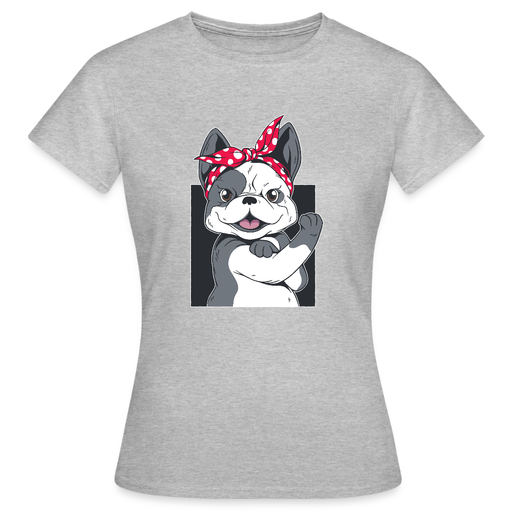 T-shirt Femme Bulldog – UNiKtee - REF00022 - gris chiné