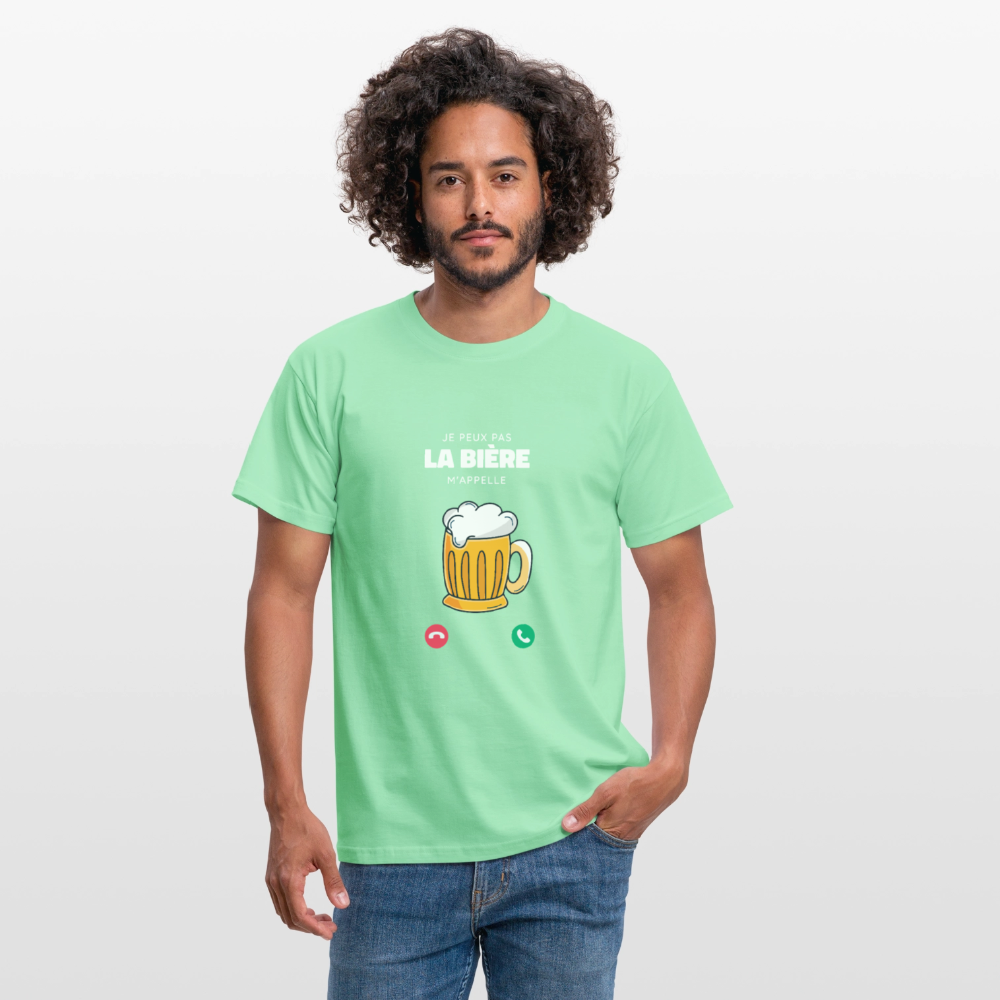 T-shirt Homme – La Bière M’appelle - REF00010 - vert menthe