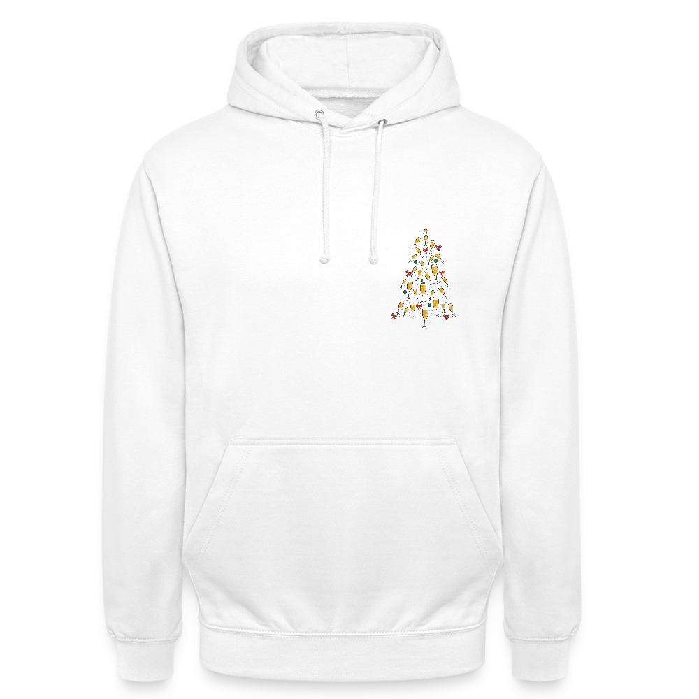 Sweat à Capuche Unisexe “Arbre de Noël Doré” – Design Festif & Style Streetwear | REF00057 - blanc
