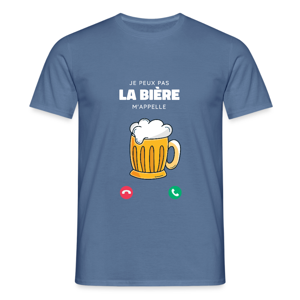 T-shirt Homme – La Bière M’appelle - REF00010 - bleu pigeon 