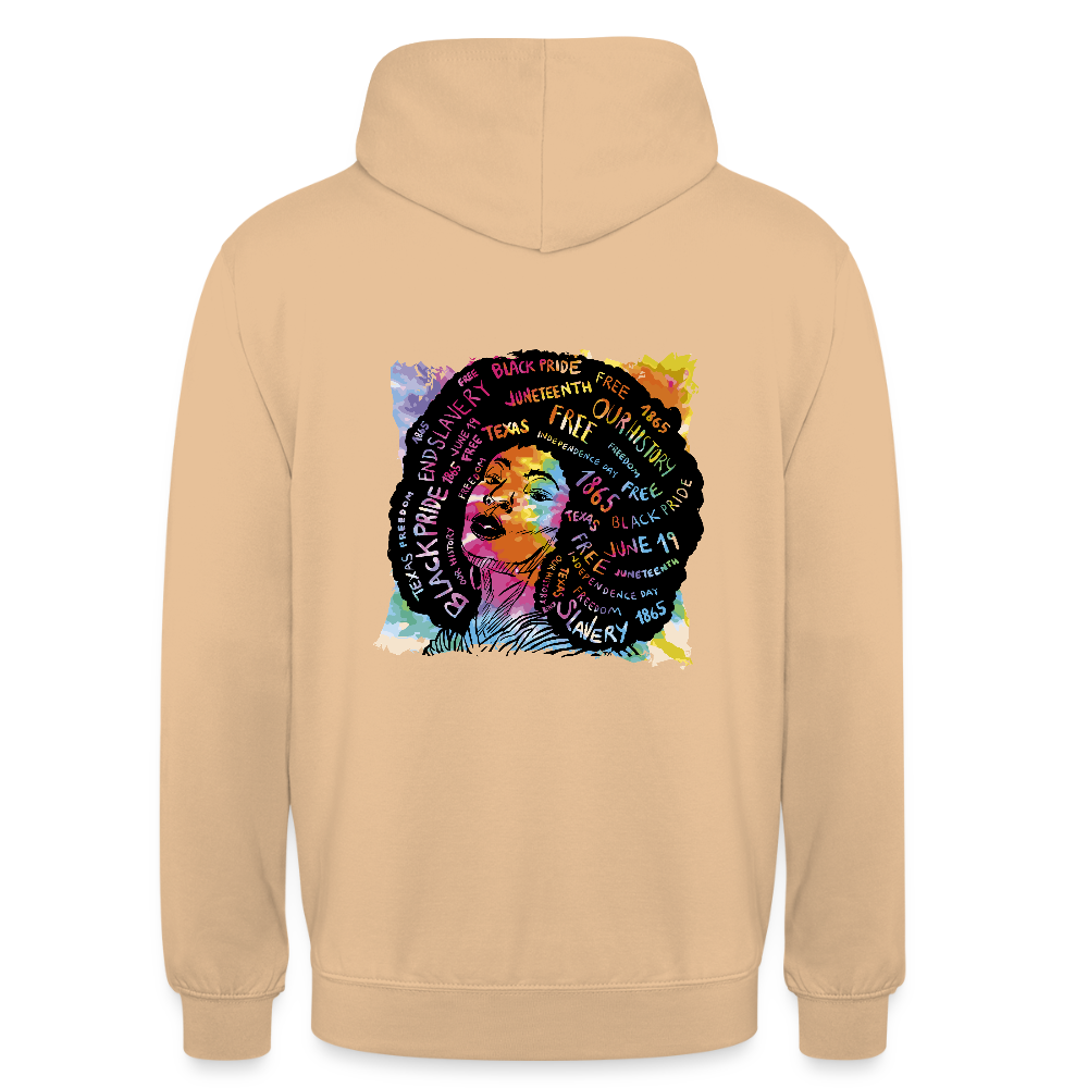 Sweat à Capuche Unisexe “Afro Queen” – Art Coloré & Message d’Empowerment | REF00063 - pêche