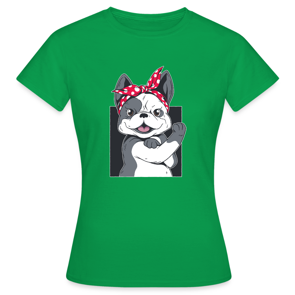 T-shirt Femme Bulldog – UNiKtee - REF00022 - vert