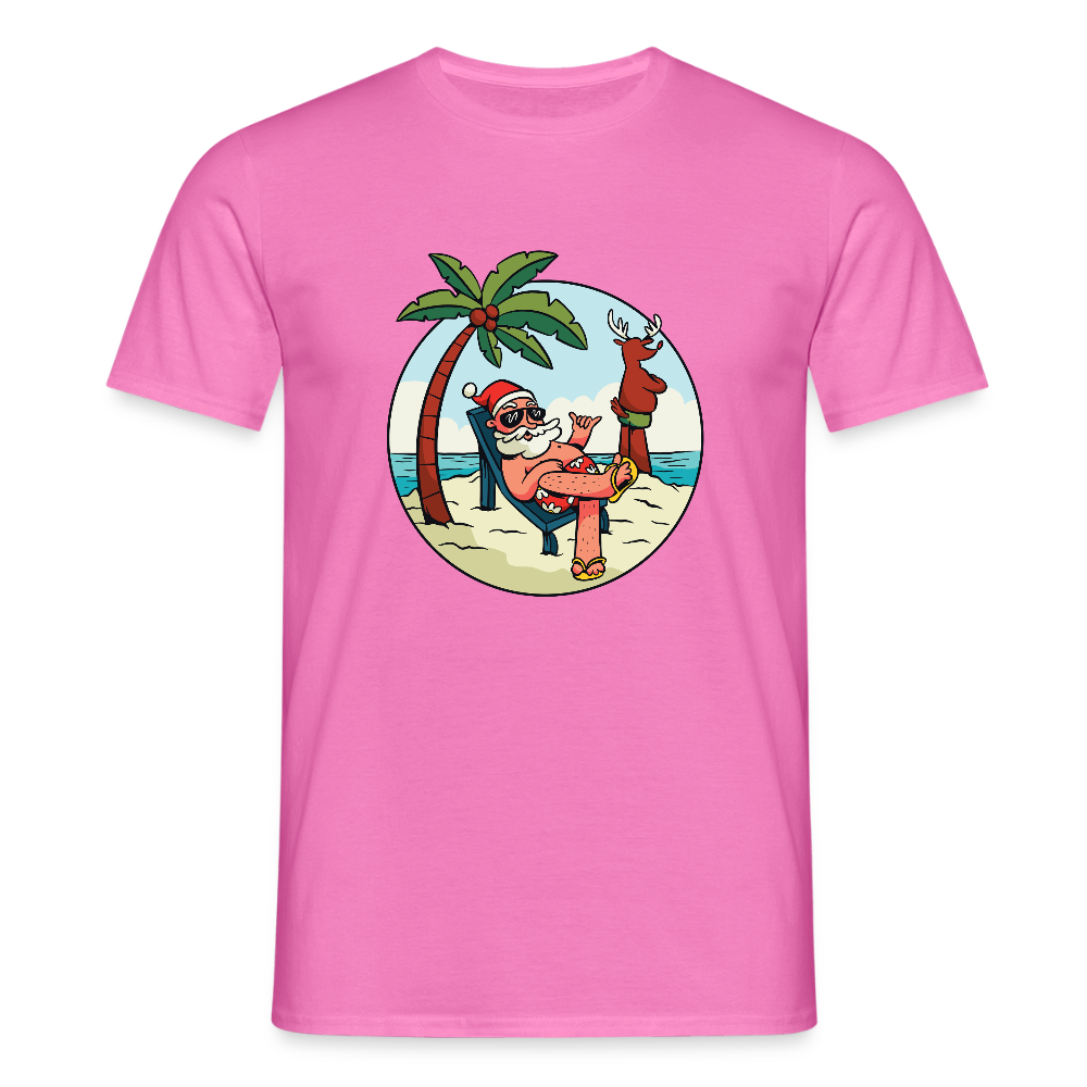 🎅 T-shirt Homme “Santa Chill” – Vacances, Soleil & Style | UNiKtee REF00042 - rose