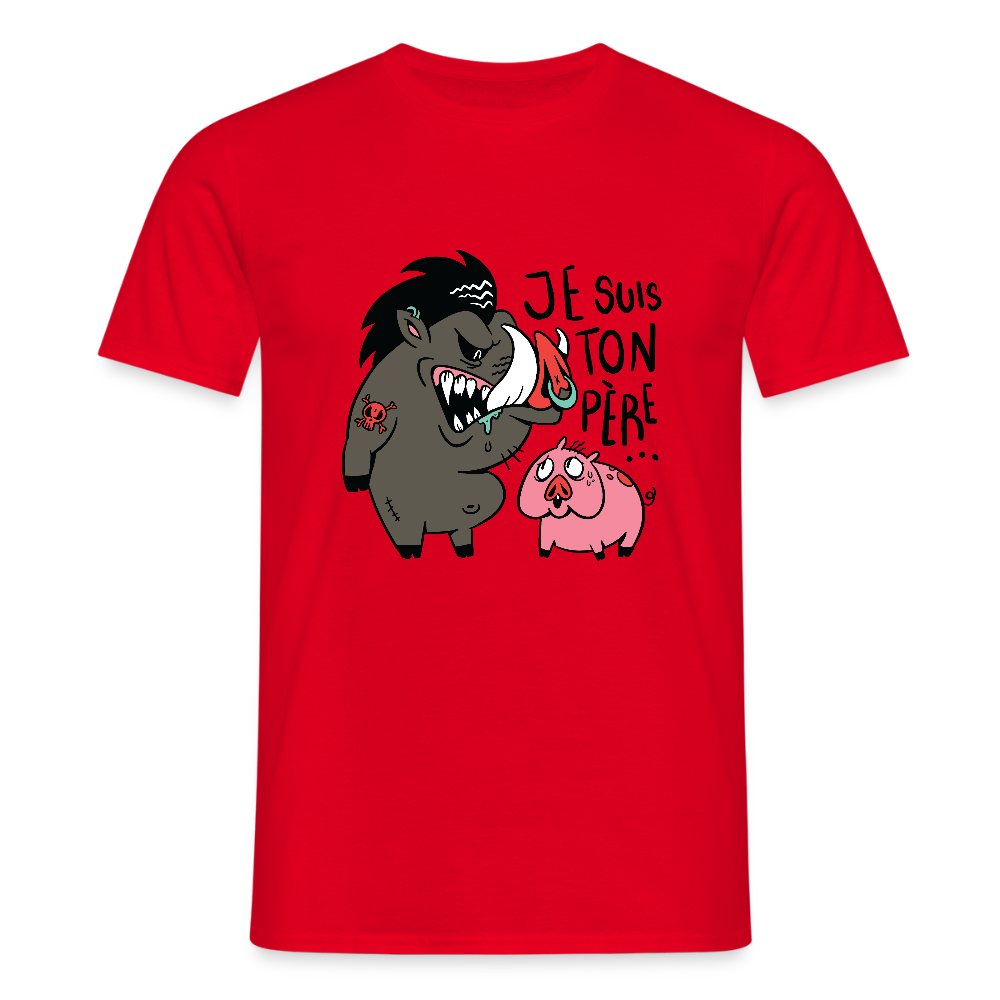 🐗 T-shirt Homme “Je suis ton père” – Humour Geek & Style Unique | UNiKtee REF00031 - rouge