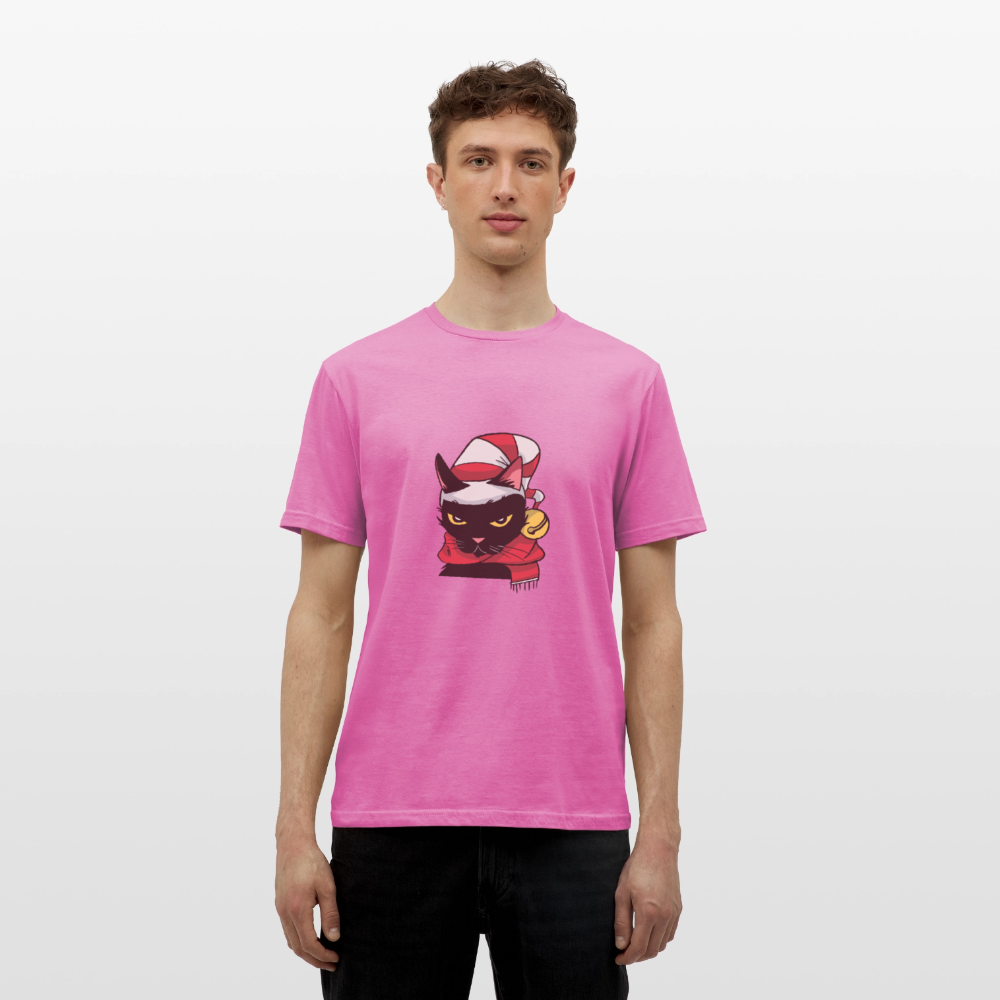 T-shirt Homme – Chat de Noël Grincheux - REF00005 - rose