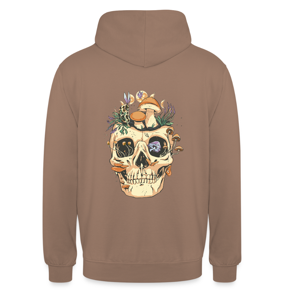 Sweat à Capuche Unisexe “Forest Skull” – Crâne Bohème & Nature Sauvage | REF00060 - moka