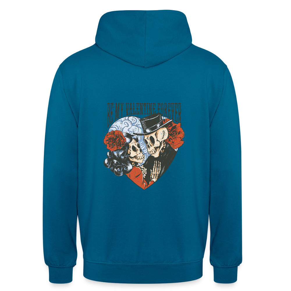 Sweat à Capuche Unisexe “Be My Valentine Forever” – Amour Éternel & Style Gothique | REF00062 - bleu profond 