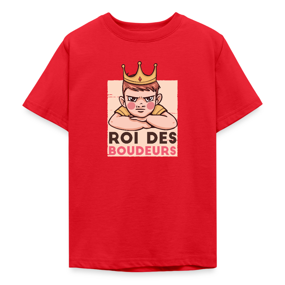 )  👑 T-shirt Ado “Roi des Boudeurs” – Attitude & Style Unique | UNiKtee - REF00029 - rouge