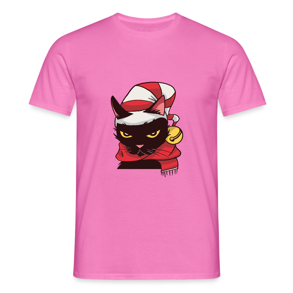 T-shirt Homme – Chat de Noël Grincheux - REF00005 - rose