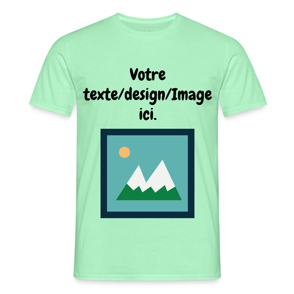 T-shirt Custom – Votre Texte, Votre Design ! - vert menthe