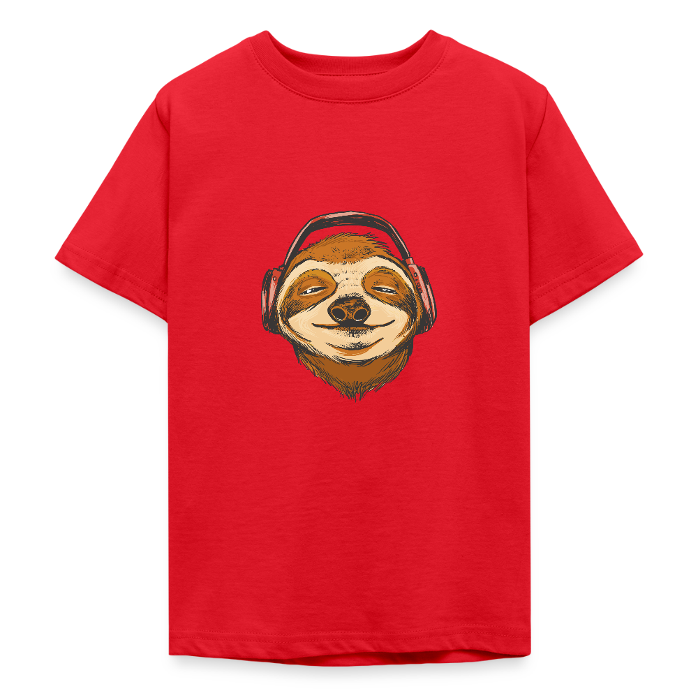 🦥 T-shirt Ado “Sloth Vibes” – Détente & Style Cool | UNiKtee REF00045 - rouge