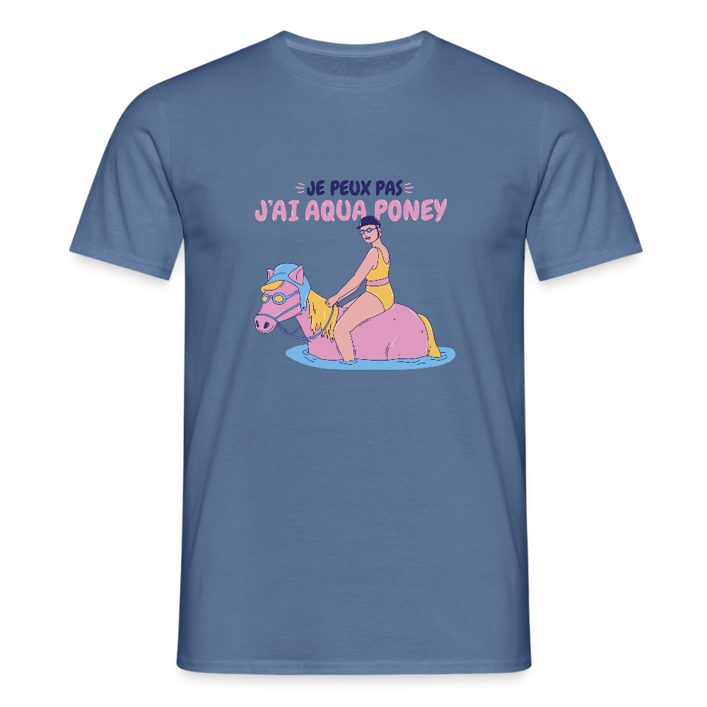 T-shirt Homme – J’ai Aqua Poney REF 00007 - bleu pigeon 
