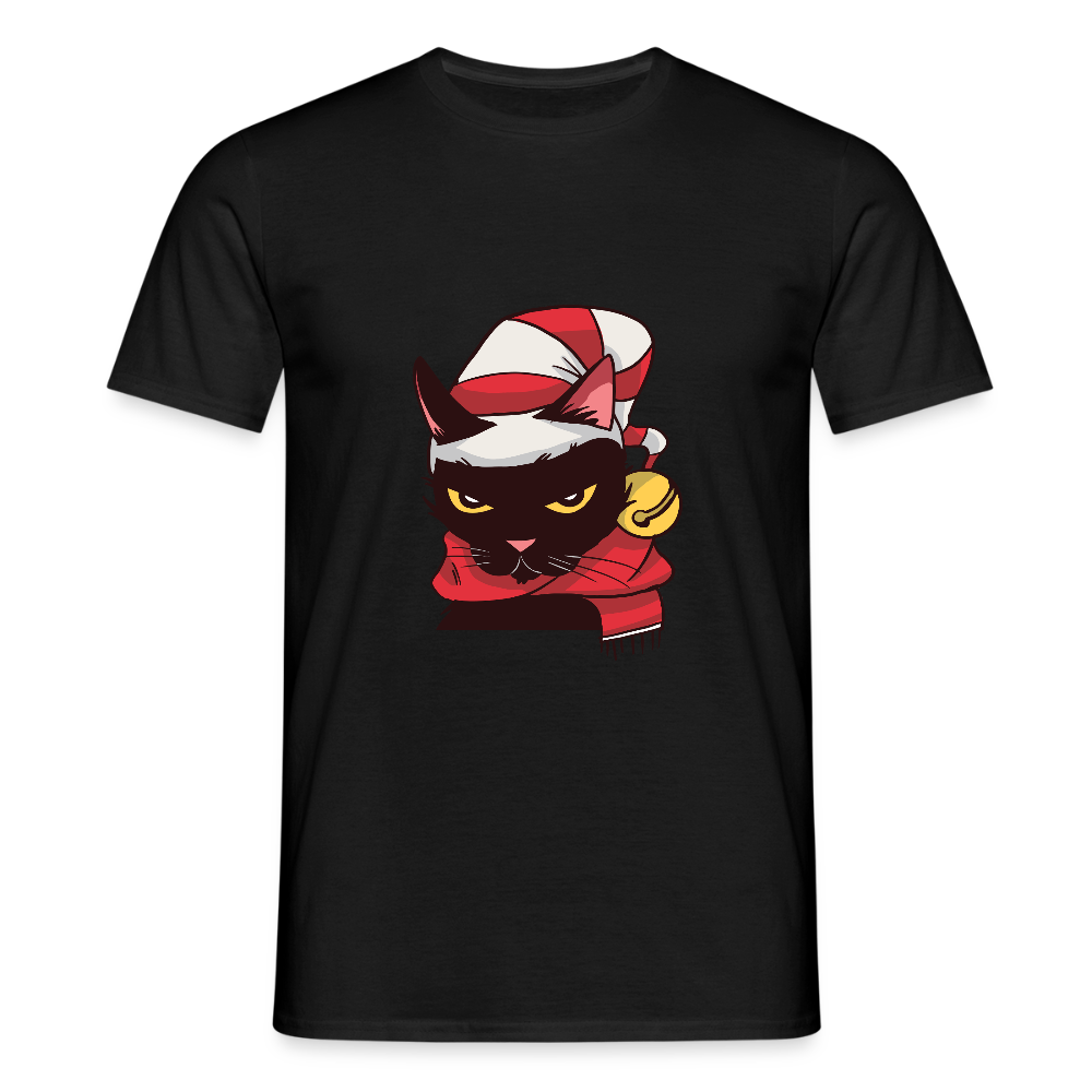 T-shirt Homme – Chat de Noël Grincheux - REF00005 - noir