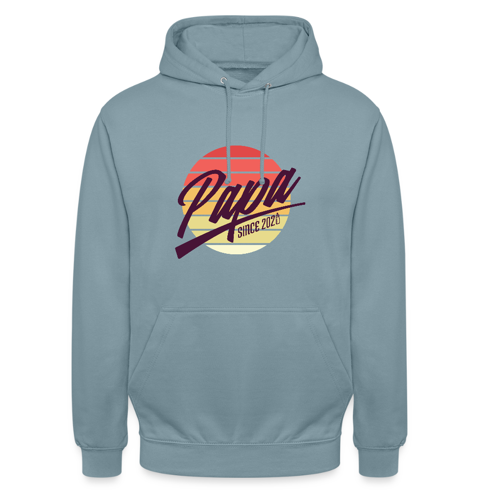 Sweat à Capuche “Papa” – Style, Confort & Fierté | UNiKtee - REF00028 - bleu fumée