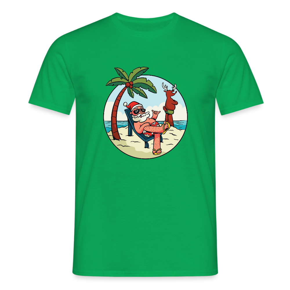 🎅 T-shirt Homme “Santa Chill” – Vacances, Soleil & Style | UNiKtee REF00042 - vert