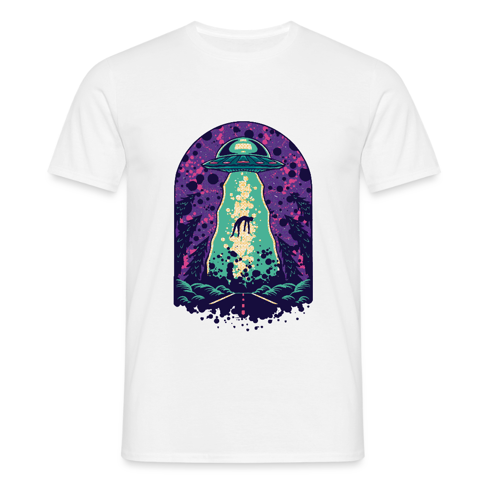 👽 T-shirt Homme “Alien Abduction” – Mystère & Style Intergalactique | UNiKtee REF00043 - blanc
