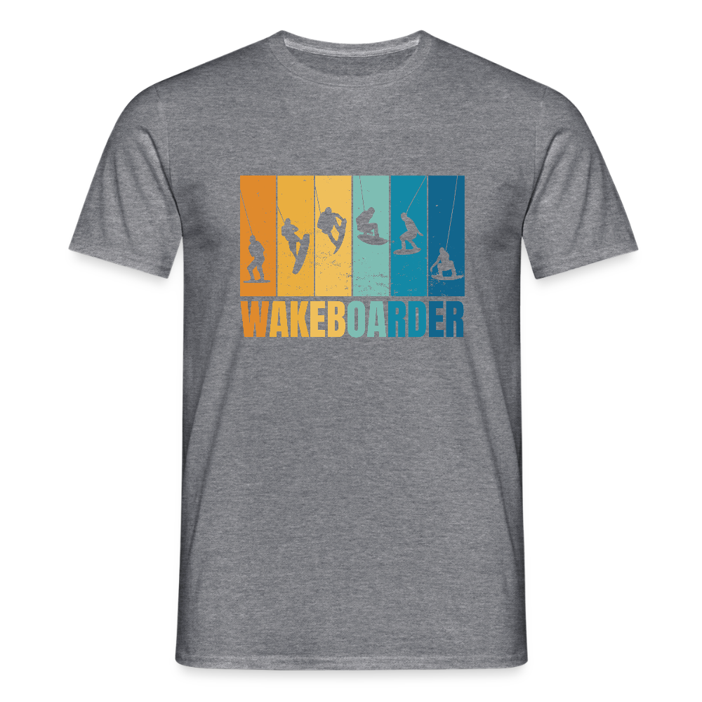 T-shirt Homme – Wakeboarder Vintage - REF00006 - graphite chiné