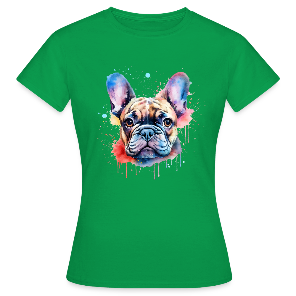 T-shirt Femme – Bouledogue Français Coloré - REF 00014 - vert