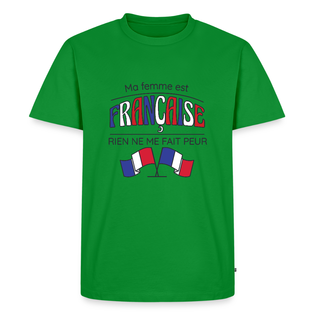 🇫🇷 T-shirt Homme “Ma femme est Française” – Humour & Fierté | UNiKtee REF00076 - vert