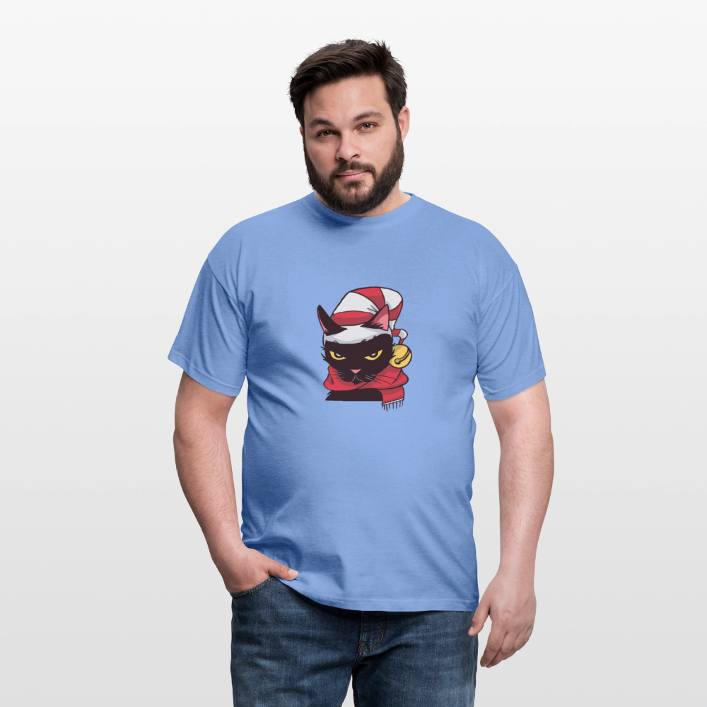 T-shirt Homme – Chat de Noël Grincheux - REF00005 - carolina blue