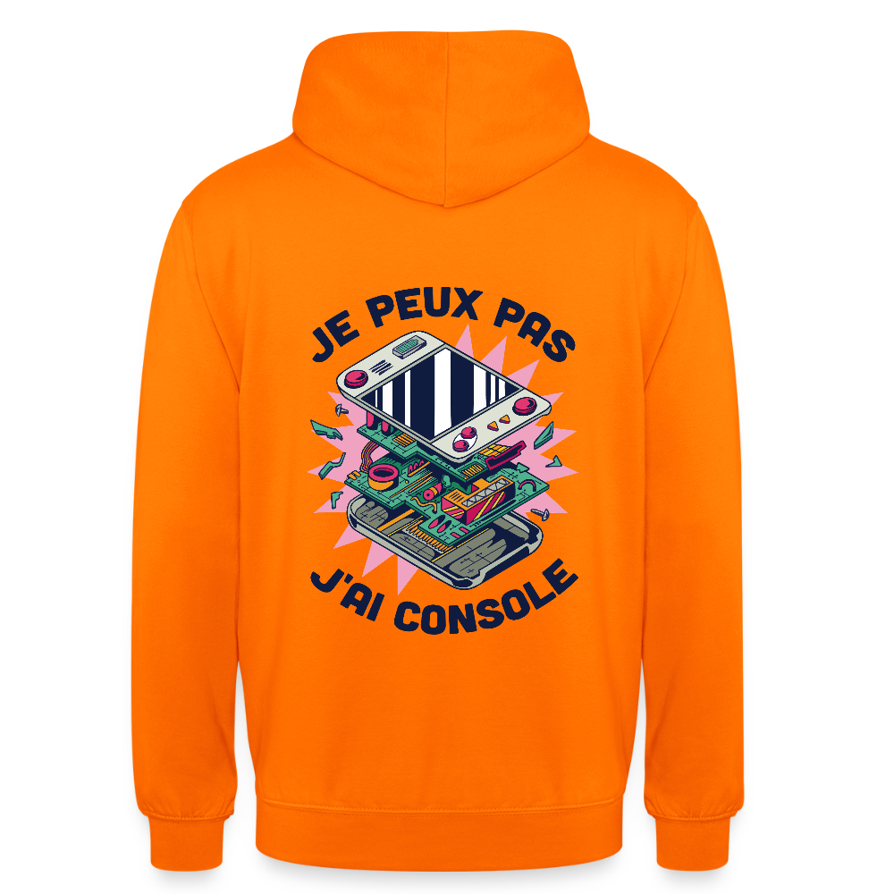 🎮 Sweat à Capuche Unisexe “Je peux pas, j’ai console” – Gaming Style | UNiKtee REF00044 - orange