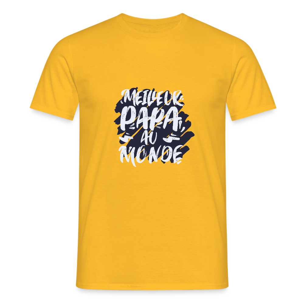 T-shirt Homme – Meilleur Papa au Monde - REF00012 - jaune